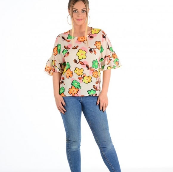 Flower Power Print Top - Picture 4 of 6